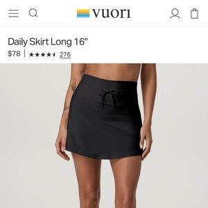 Vuori Black Skort